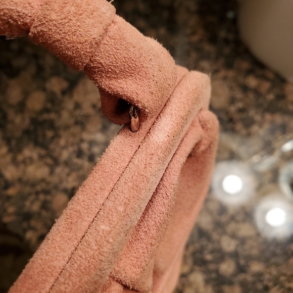 Pink leather clutch Purse With handle - Picture 14 of 14